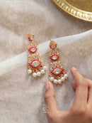 Anaya Kundan Earrings - Ruby
