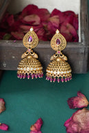Nivriti Temple Earrings - Ruby