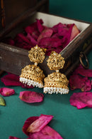 Reyashi Temple Gold Jhumka -White