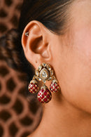 Anvaya Statement Earrings - Ruby
