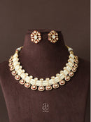 Kavya Layered Pearl Kundan Set- Red