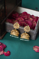 Reyashi Temple Gold Jhumka - Green