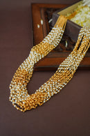 Leela 15 Layered Mala- Pearl and Golden