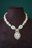Avyani Mother of Pearl Necklace Set - Emerald