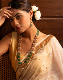 Panna Mala Necklace Set with Earrings