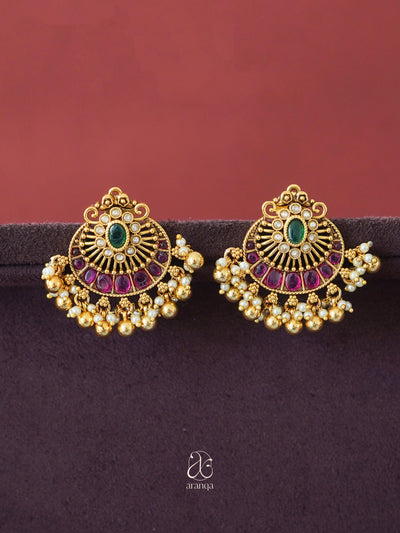 Samira Antique Chandbali Earrings