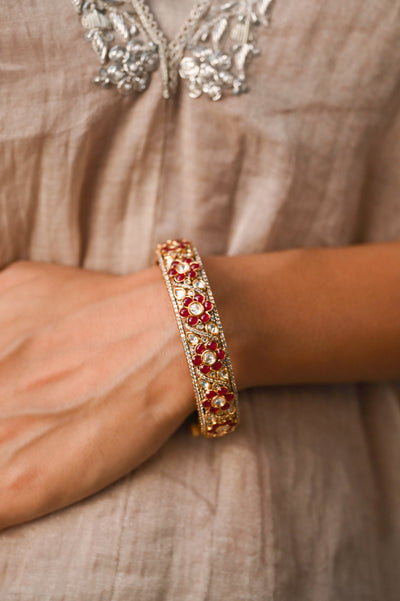 Tavisha Polki Kundan Openable Bangle- Set of 2