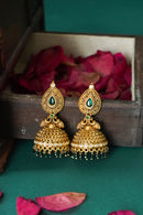 Nivriti Temple Earrings - Green