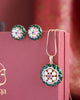 Jivika Kundan Pendant Chain Set- Emerald