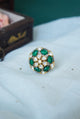 Manika Polki Kundan Adjustable Ring - Green