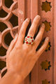 Manika Polki Kundan Adjustable Ring - Red