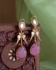Maya Teardrop Antique Earrings - Pink