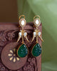 Maya Teardrop Antique Earrings- Emerald