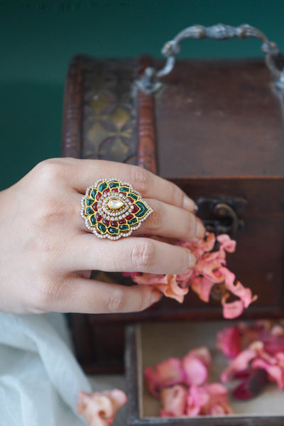 Sarvani Kundan Adjustable Ring