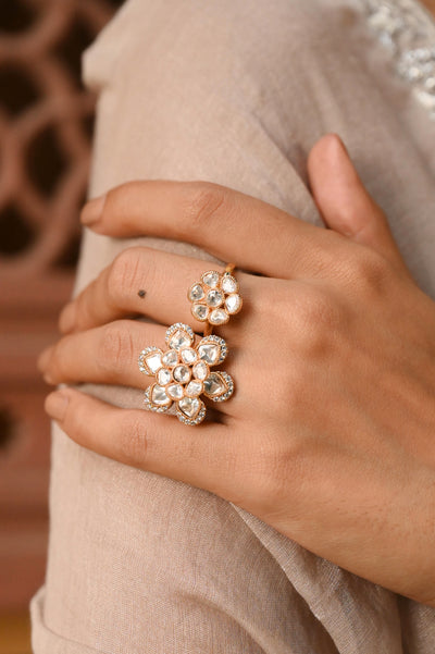 Siona Floral Moissanite Adjustable Ring