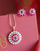 Nandita Kundan Pendant Chain Set- Ruby