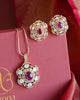Malika Kundan Ruby Center Pendant Chain Set