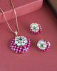 Raina Moon & Floral Pendant Chain Set - Ruby