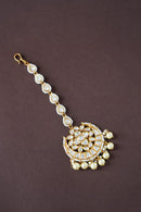 Prisha Kundan Maangtika - White