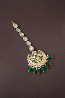 Prisha Kundan Maangtika - Emerald