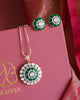 Nandita Kundan Pendant Chain Set- Emerald
