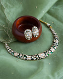 Alyra Hasli Meenakari Kundan Necklace Set- Green