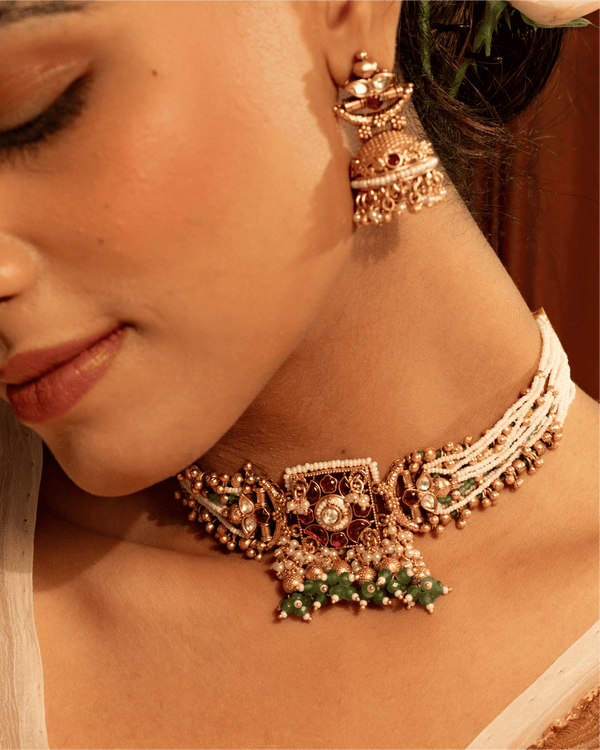 Tarini Antique Pearl Choker Set