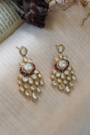 Ruhita Statement Earrings - Ruby