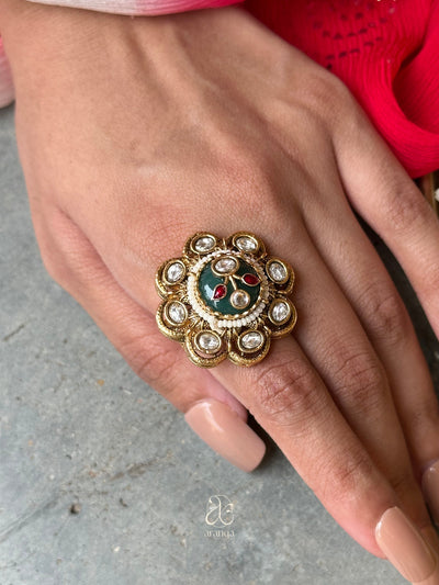 Sunaina Floral Adjustable Ring