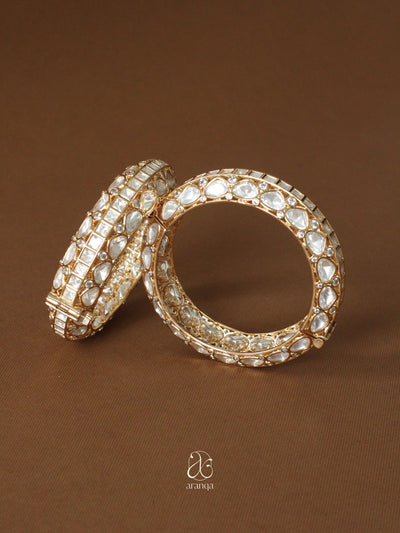 Nidhi Statement Moissanite Openable Bangles - Set of 2