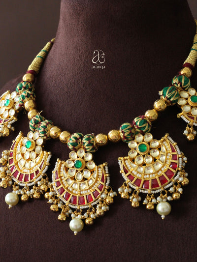 Indira Pachi Kundan Necklace Set