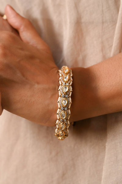 Eshna Polki Kundan Openable Bangle- Set of 2
