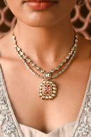Irya Kundan Necklace Set- Ruby