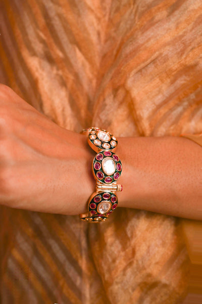 Vedika Polki Kundan Openable Bangle- Set of 2