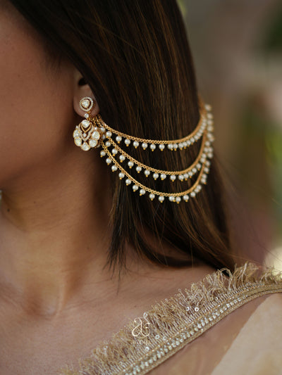 Anisha 3 Layer Pearl Ear Chain - Set of 2