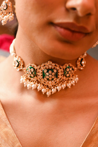 Velura Polki Kundan Necklace Set