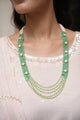 Drishka Mint Multi Layered Mala with Zircon Flower Motif