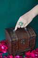 Manika Polki Kundan Adjustable Ring - Green