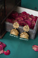 Reyashi Temple Gold Jhumka - Green