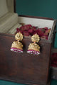 Reyashi Temple Gold Jhumka - Ruby