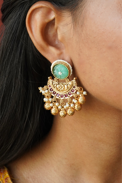 Elina Floral Chandbali Earrings