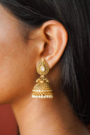 Nivriti Temple Earrings - White