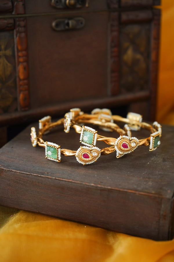 Niyathi Antique Bangles- Set of 2