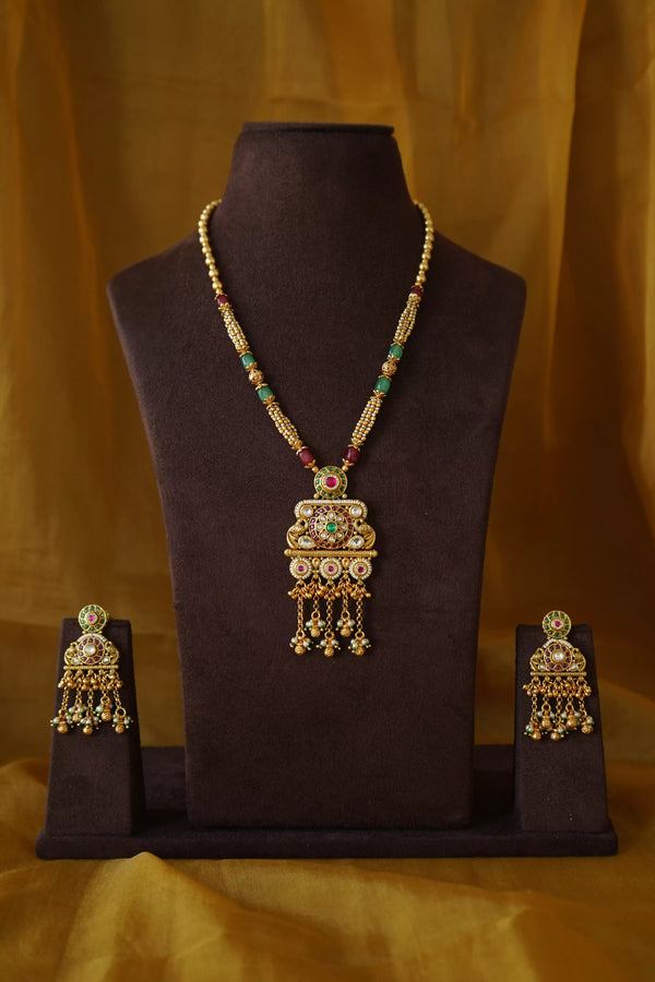 Raunika Antique Long Necklace Set