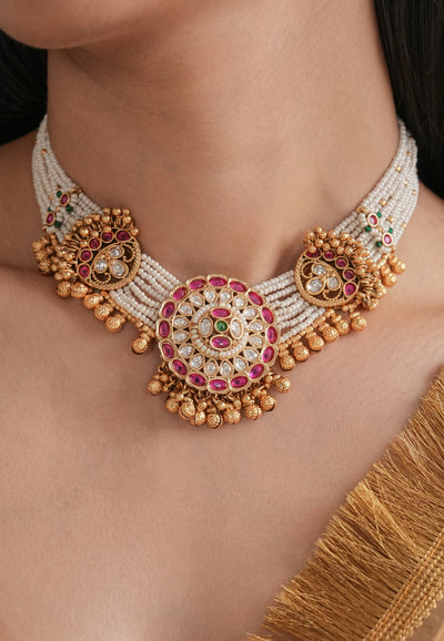 Ruhani Pearl Statement Pendant Set