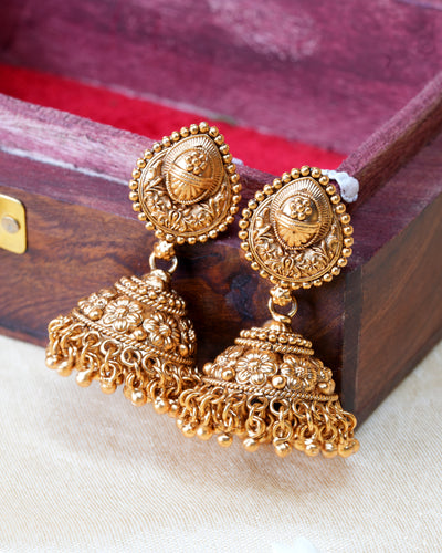 Raya Temple Jhumka Earrings