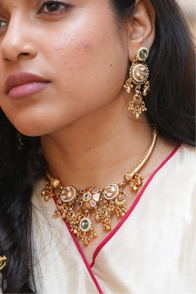 Sharvika Hasli Antique Necklace Set