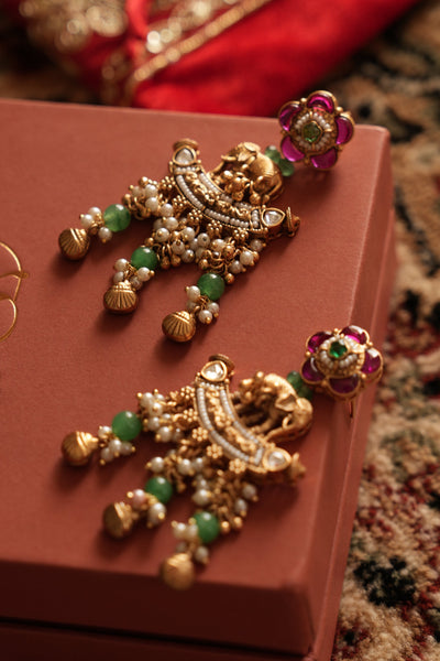 Chaya Temple Jhumka Earrings
