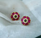 Hiya Ruby Floral Stud Earrings