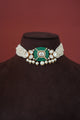 Gunika Gold-Plated Polki Choker Set- Emerald